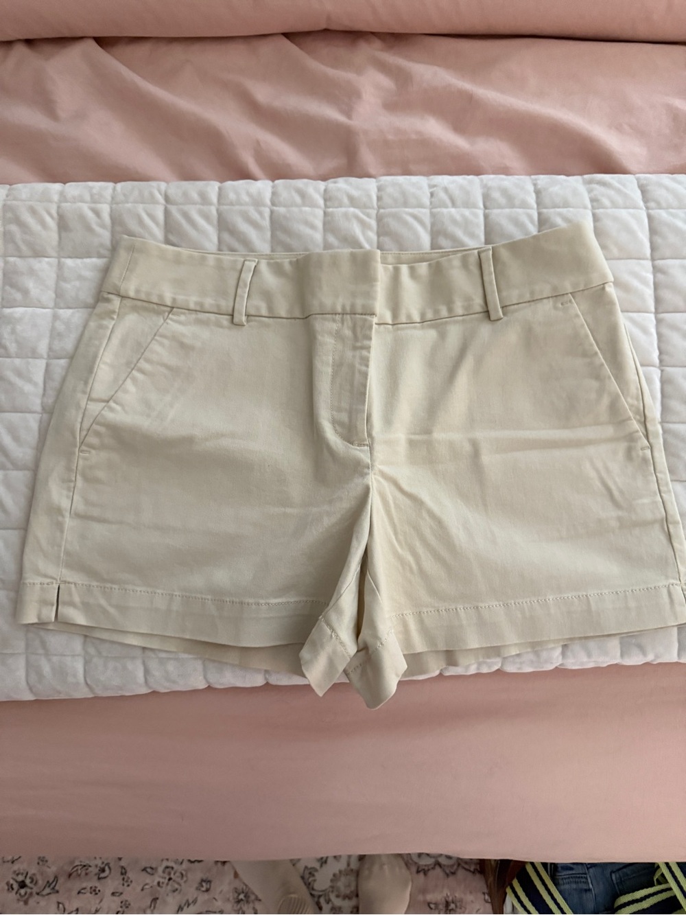LOFT Cream Tailored Shorts